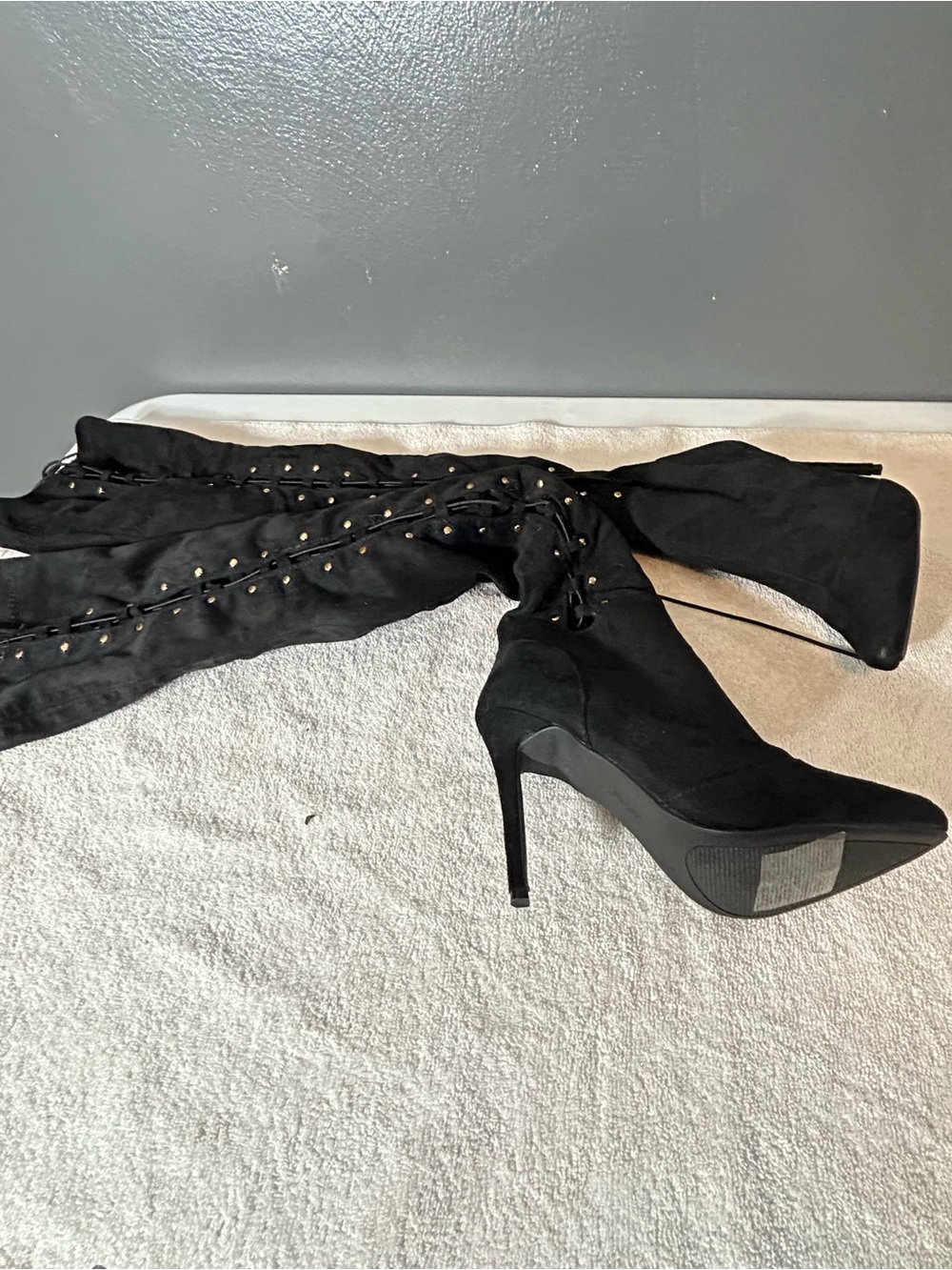 Women's Black Over-the-Knee High Heel Boots